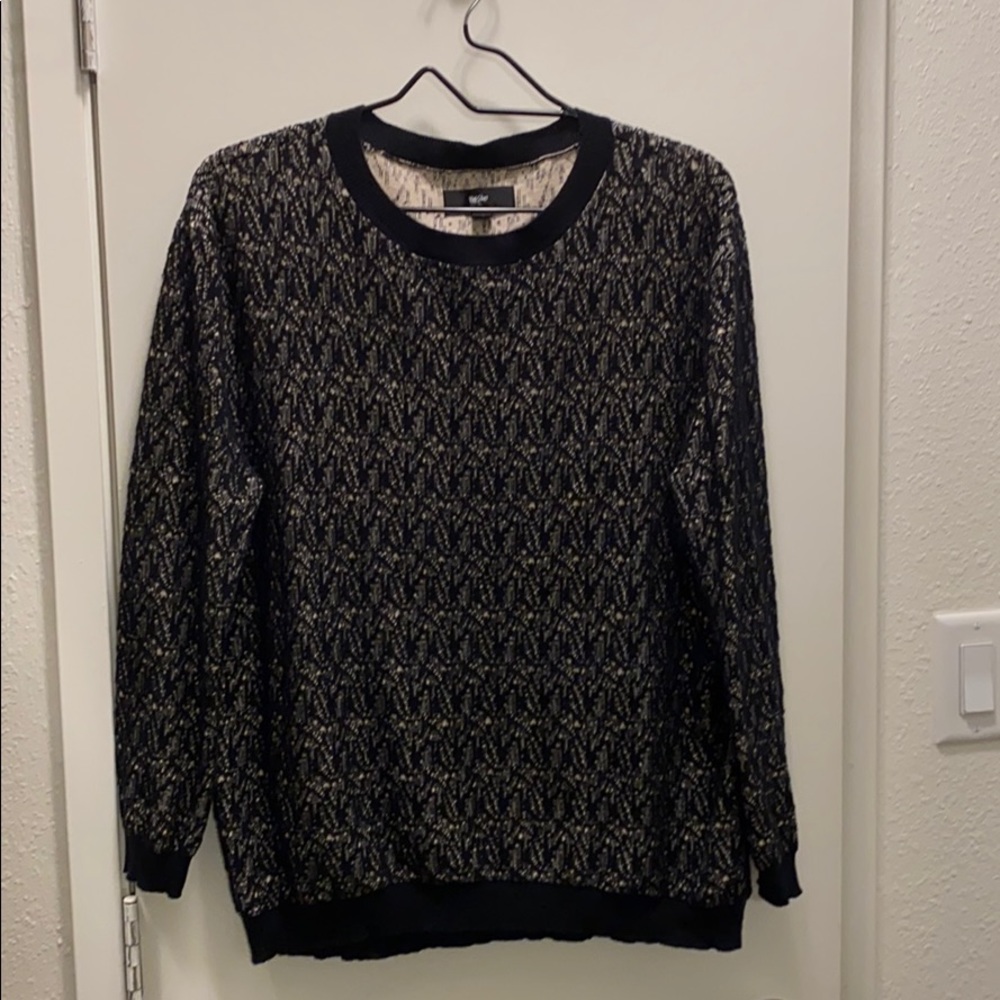 black & beige crew neck